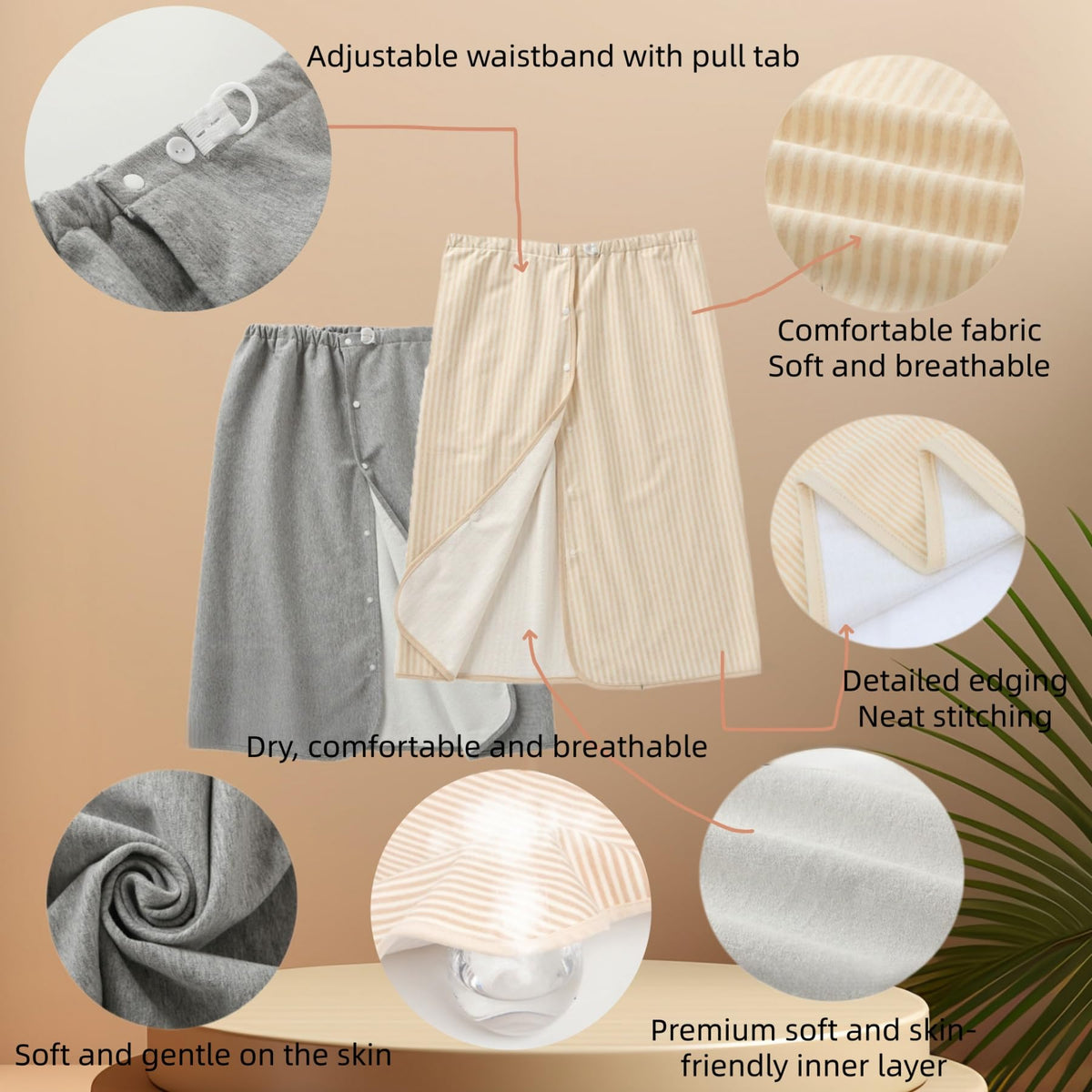 Full Open Waterproof Adjustable Reusable Adult Diaper Skirt P75237