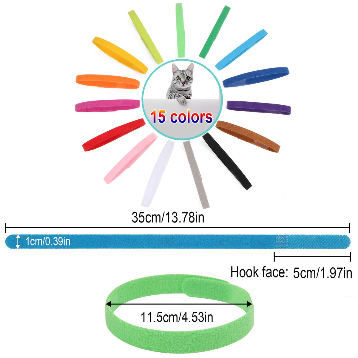 15 Pcs Soft Newborn Pet ID Bands A8962