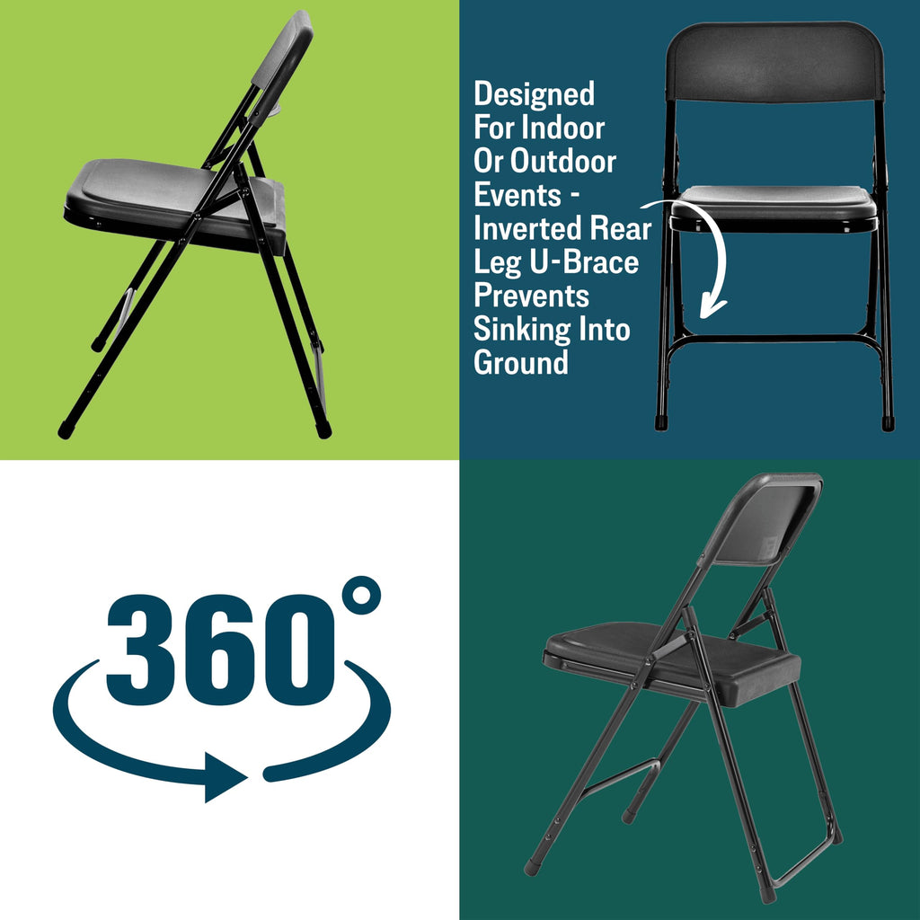 Black Light-Weight Folding Chair 4/Pack A45987