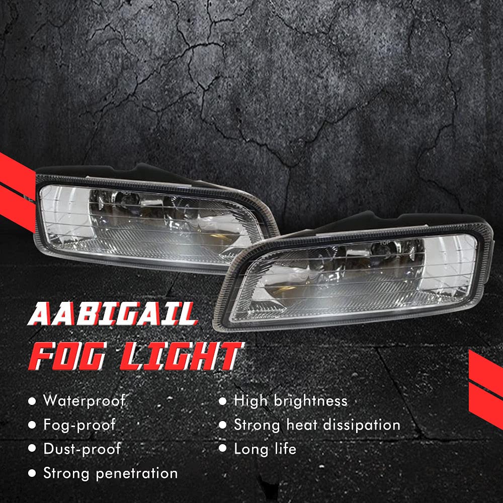 Driving Fog Lights Lamps Replacement with H11 12V 55W Halogen Bulbs & Wiring Harness Kit (Clear Lens) Z889946