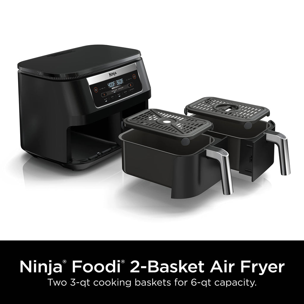 6 Quart 5-in-1 DualZone 2-Basket Air Fryer, Black N522522