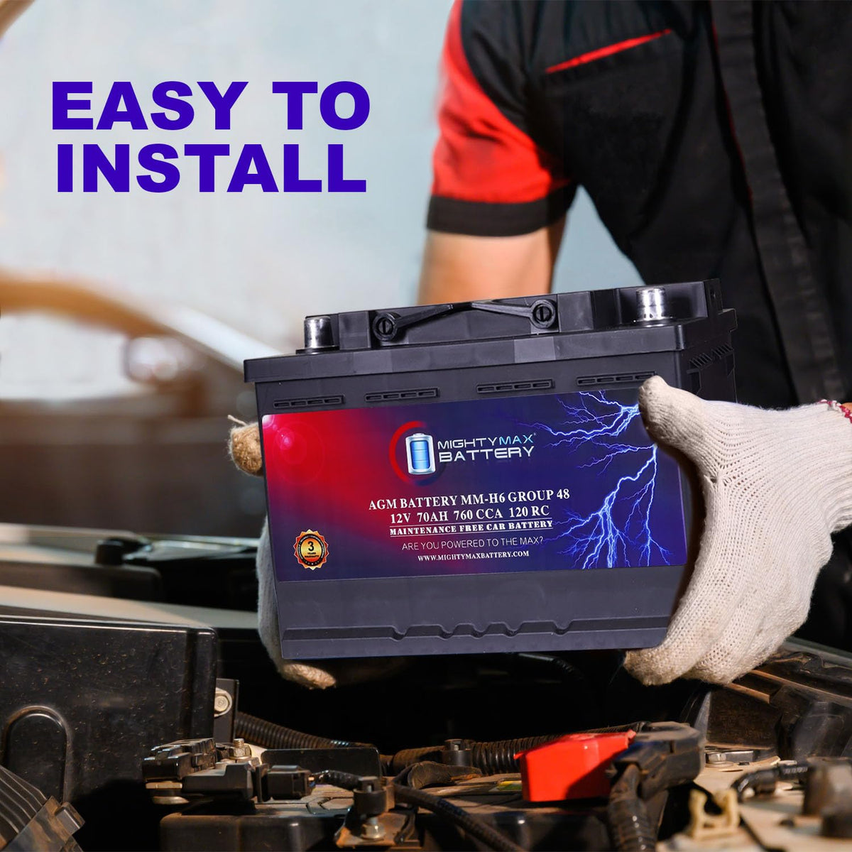 12V 70AH 760CCA Replacement Battery B621398