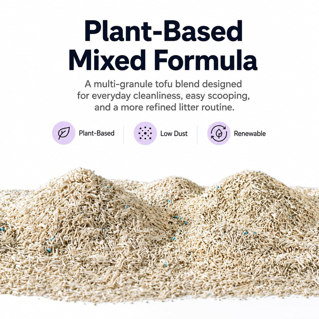 Tofu & Bentonite Mixed Cat Litter 18LB Lavender Scented Clumping Q2991