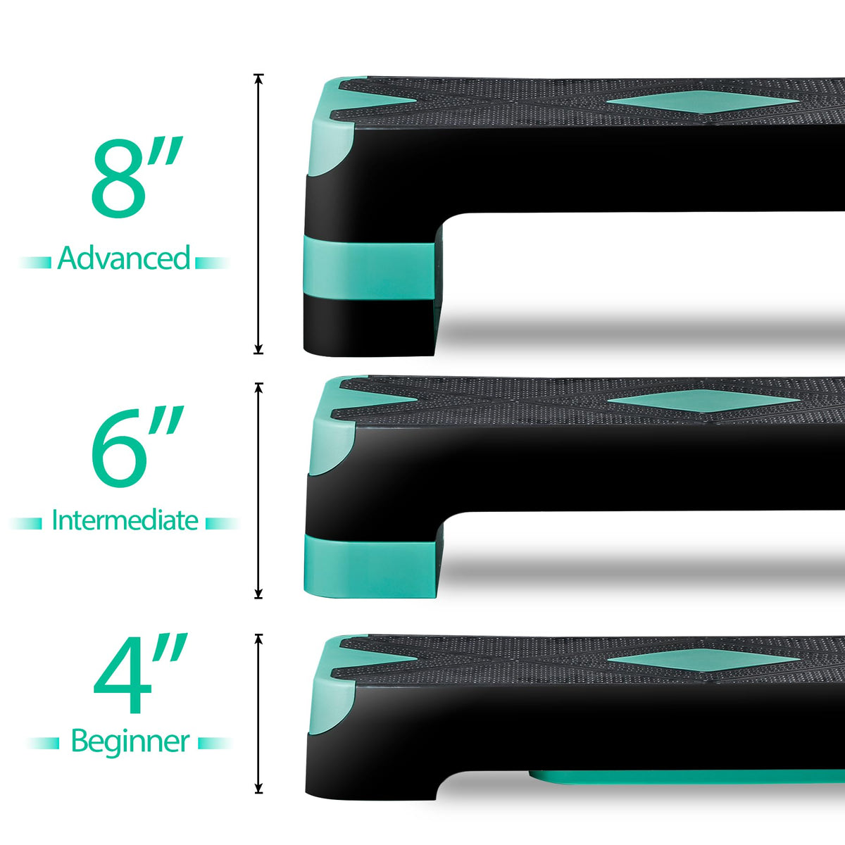 26.5 inch Aerobic Step Platform with 4 Risers V2538