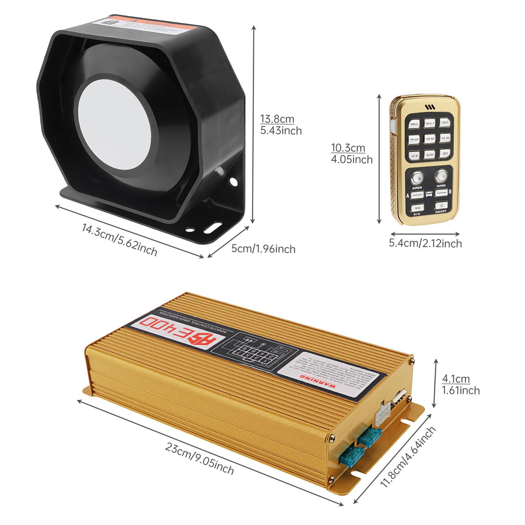 12V 400W 18 Tones Police Siren PA System with Horn Speaker & Remote Control G536966