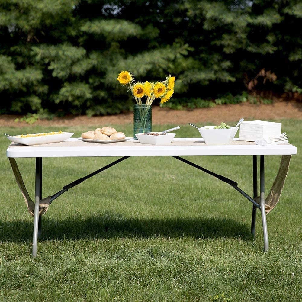 6ft White Plastic Folding Table Z73072