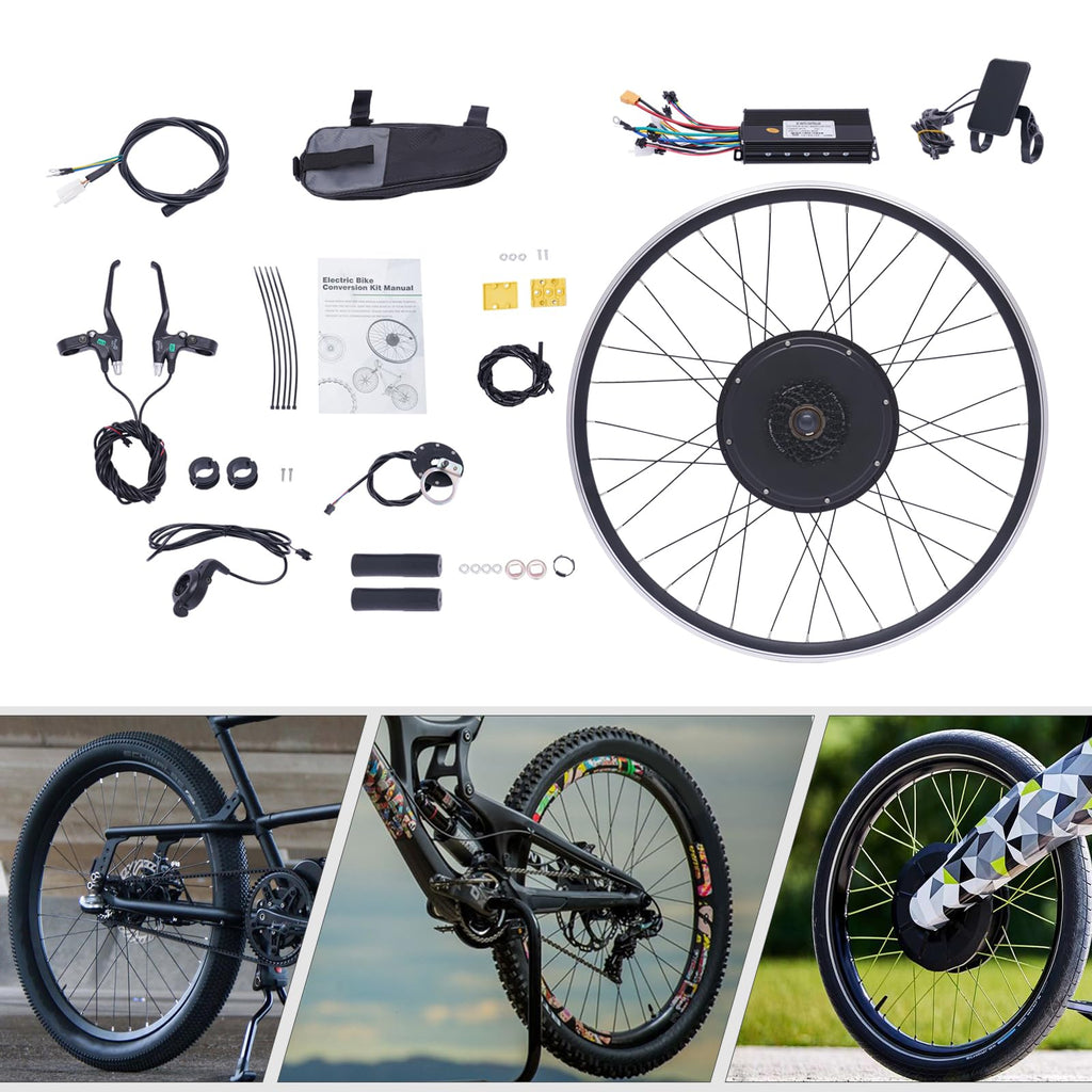 28"/29" Rear Wheel 48V 1000W Electric Bike Conversion Kit with LCD Display B70318