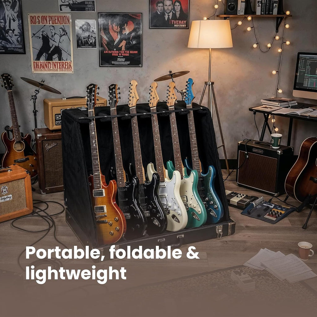 6 Guitar Stand Case Hardwood Plush R9068
