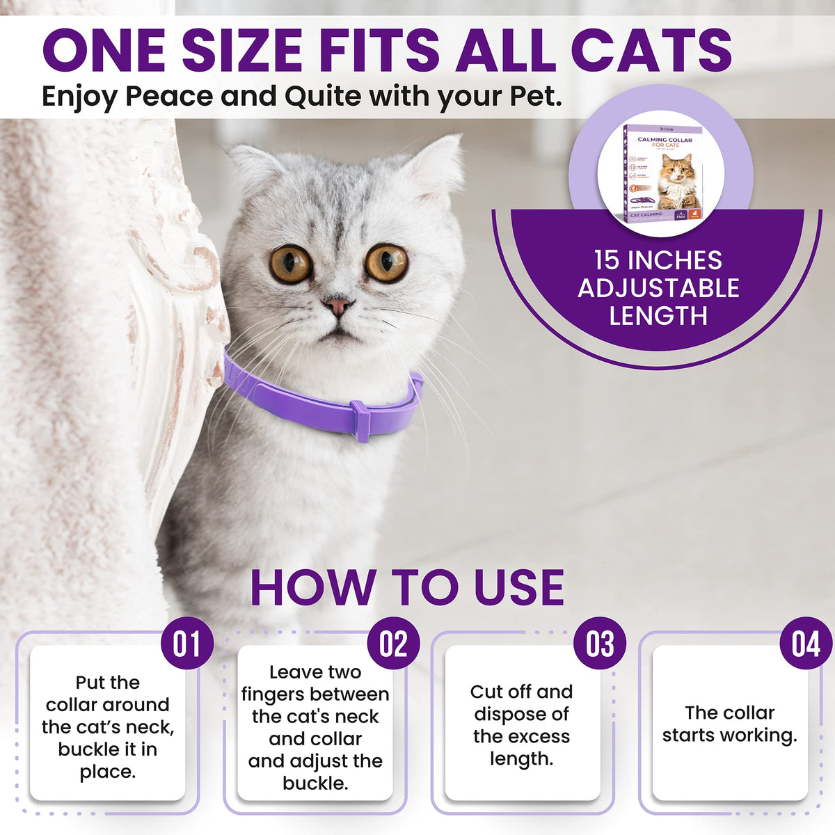 Purple Breakaway Calming Collar 4 Pack F9022