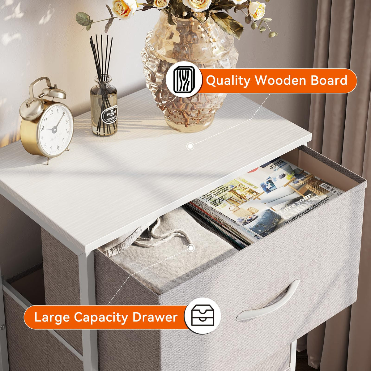 Light Grey 3 Drawer Dresser K83486