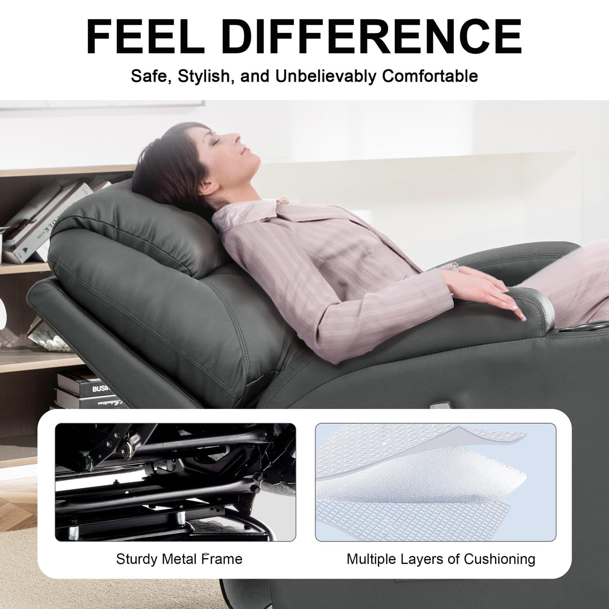 Massage Heat 360° Swivel Rocking Recliner Chair with Remote and Cup Holder A754