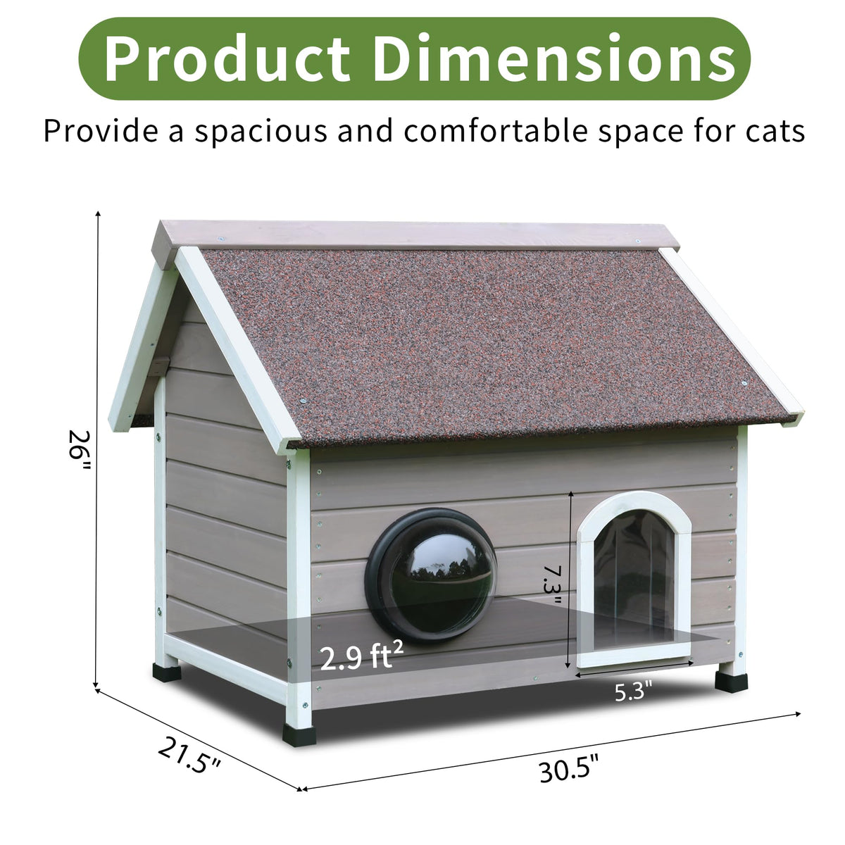 Wooden Elevated Outdoor Cat House H36572