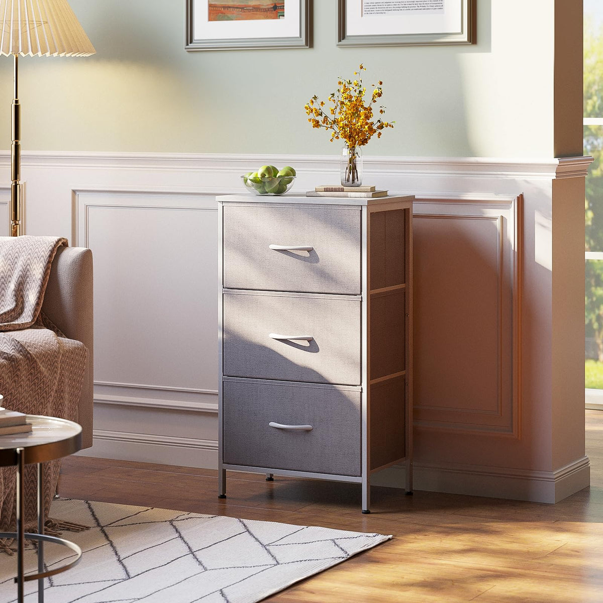 Light Grey 3 Drawer Dresser K83486