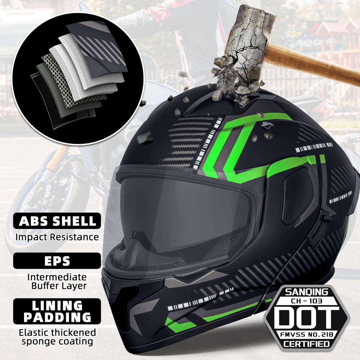Flip-Up Full Face Motorcycle Helmet V224937