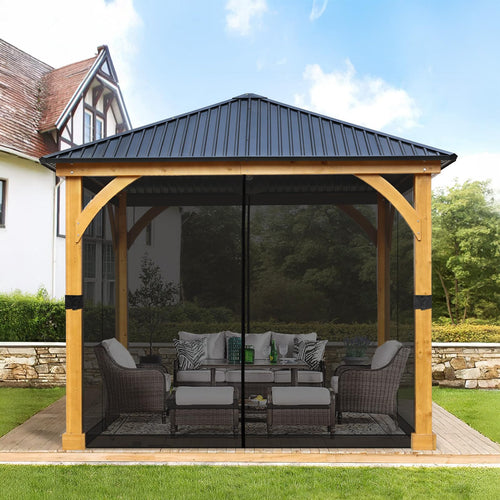 10' x 10' Black Gazebo Netting Screen Replacement X597329