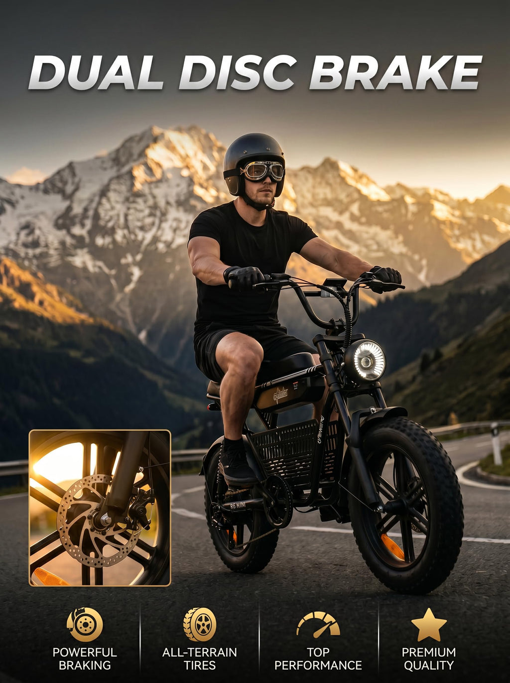 1000W Fat Tire Electric Bike with 48V 13Ah Battery F964