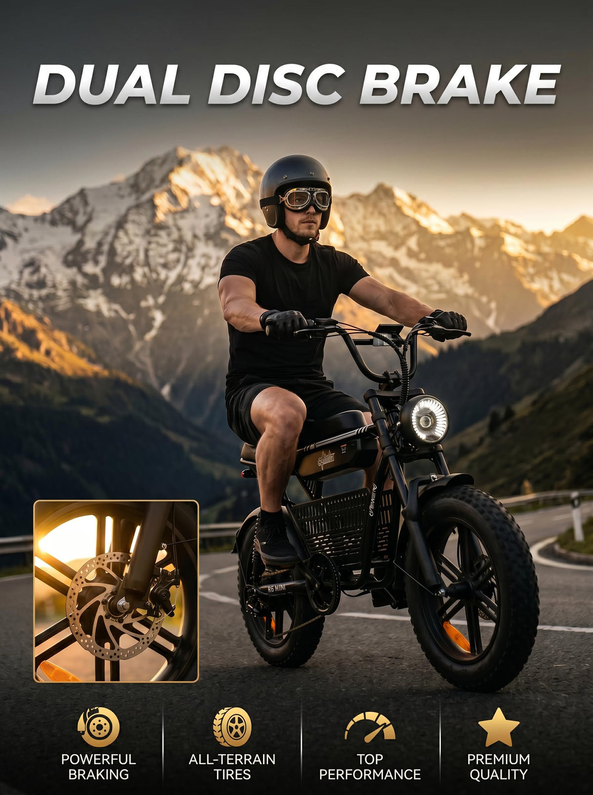 1000W Fat Tire Electric Bike with 48V 13Ah Battery F964