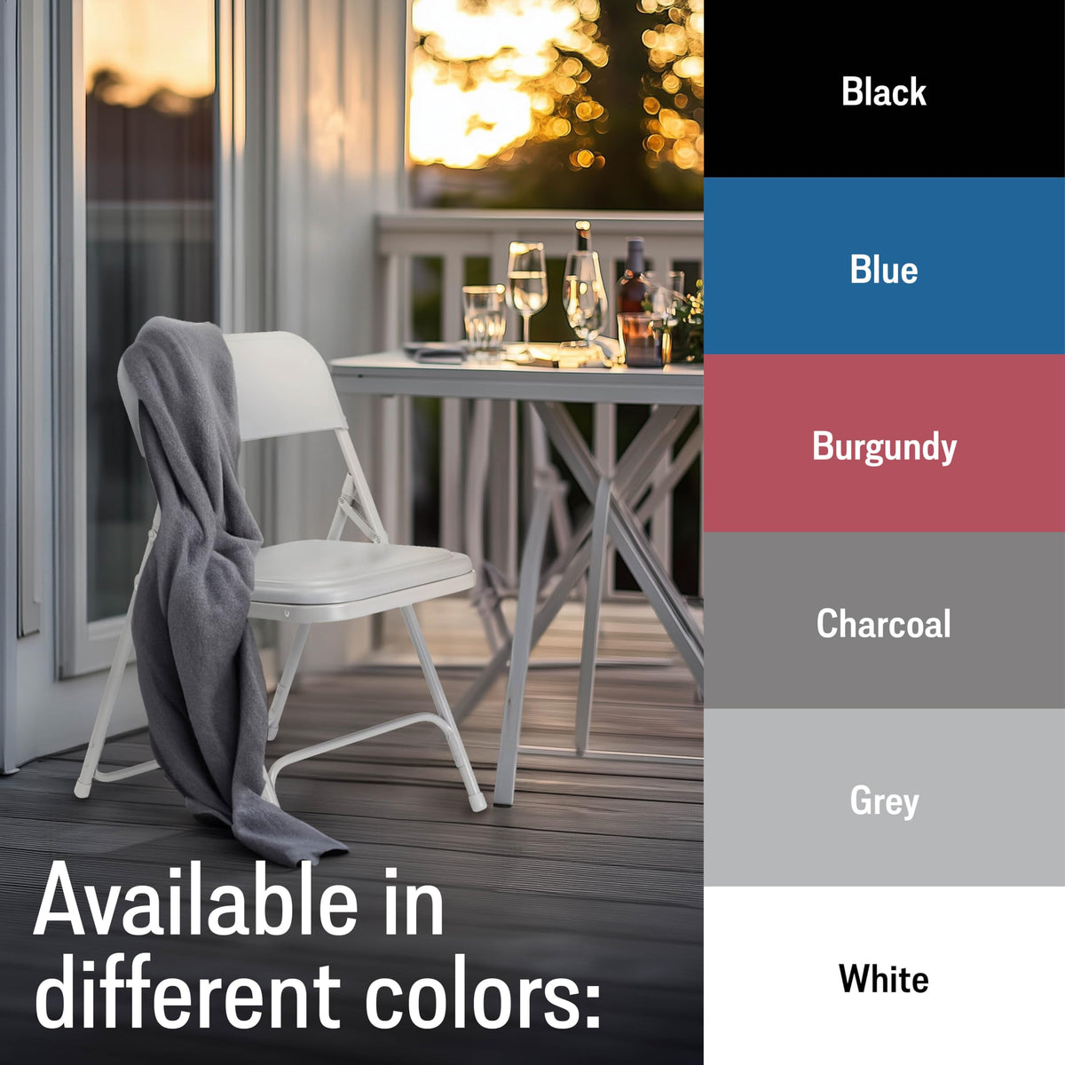 Black Light-Weight Folding Chair 4/Pack A45987