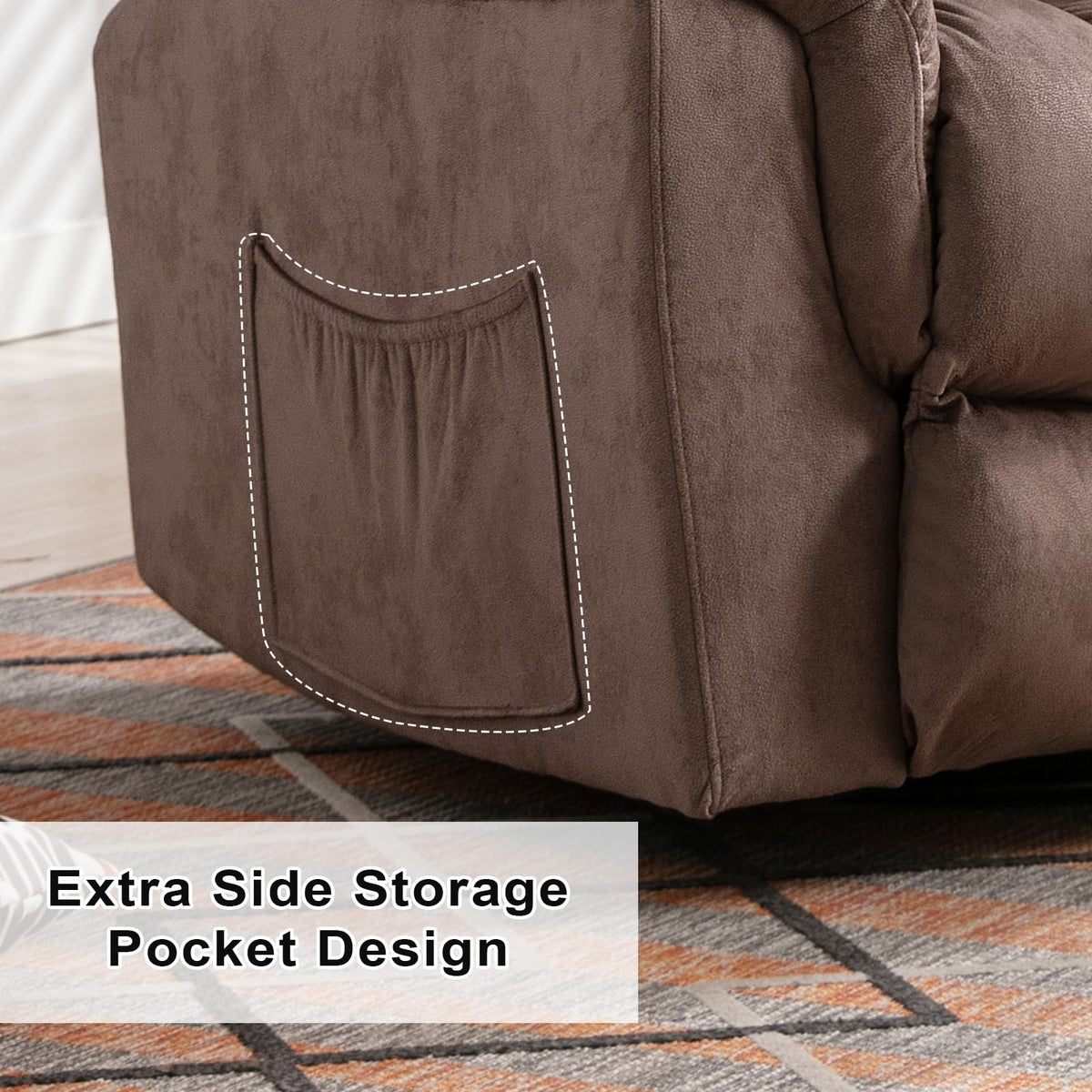 Oversized Manual Swivel Rocker Recliner Chair R3426