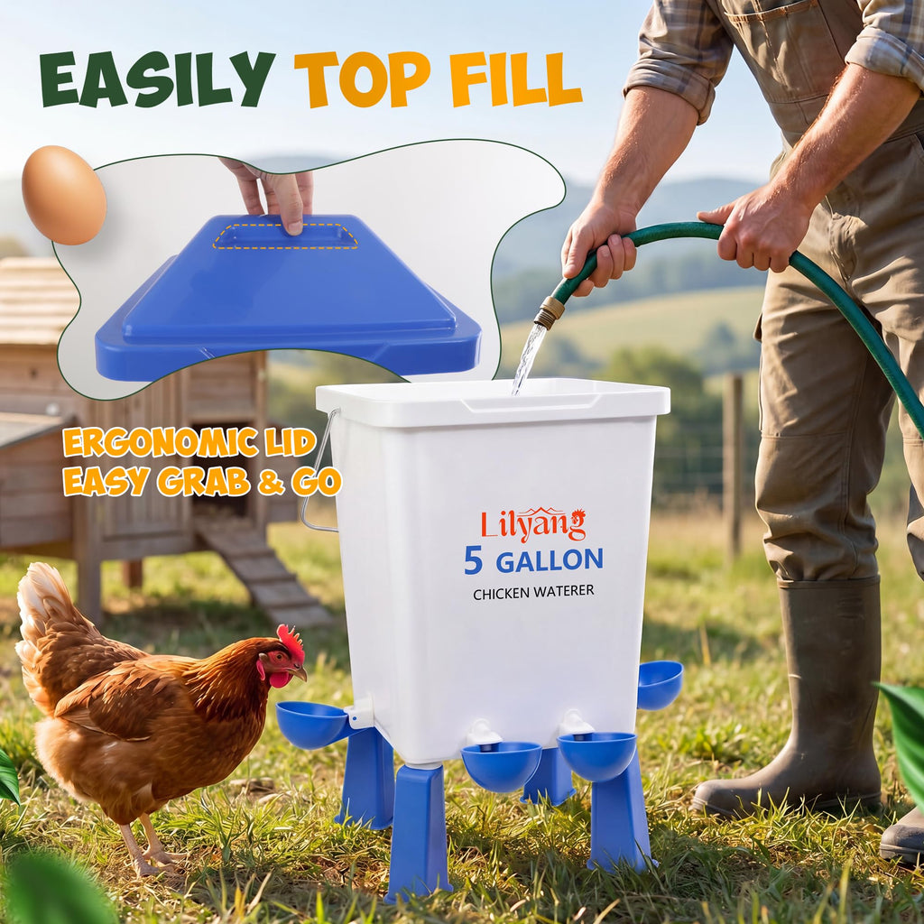 Chicken Feeder and Waterer Set 5 Gallon O402