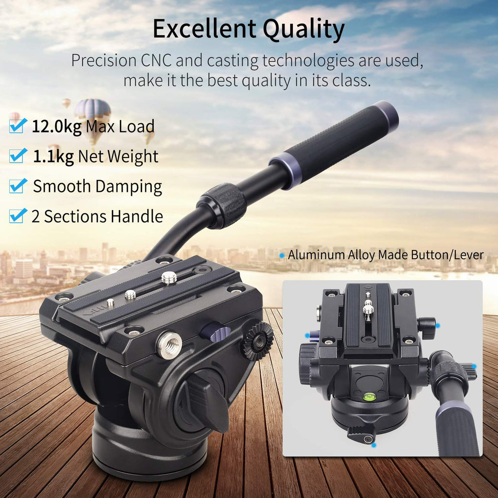Heavy Duty Tripod Fluid Head with Sliding Plate V79048