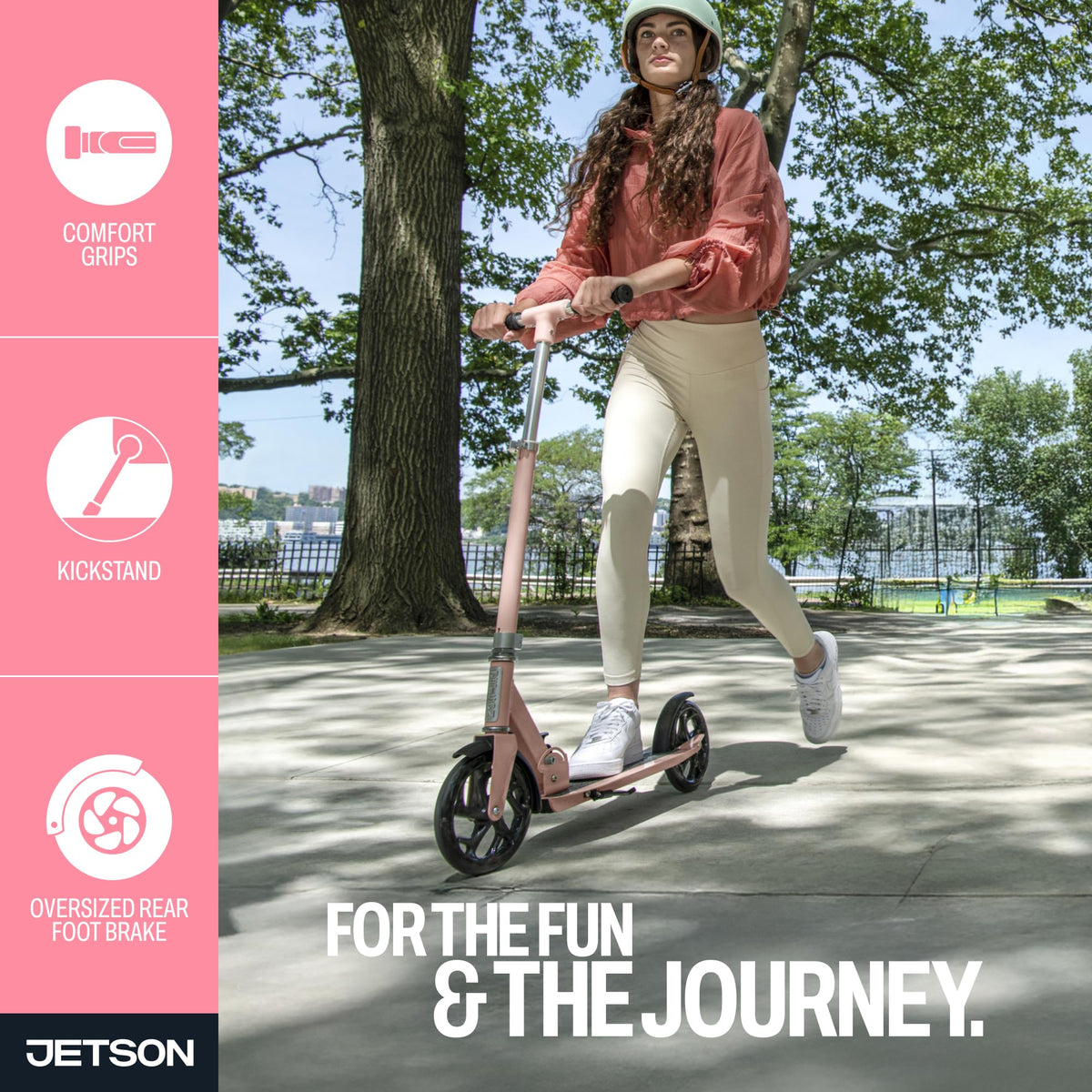 2-Wheel Kick Scooter with Wide Deck and Adjustable Handlebar T2241