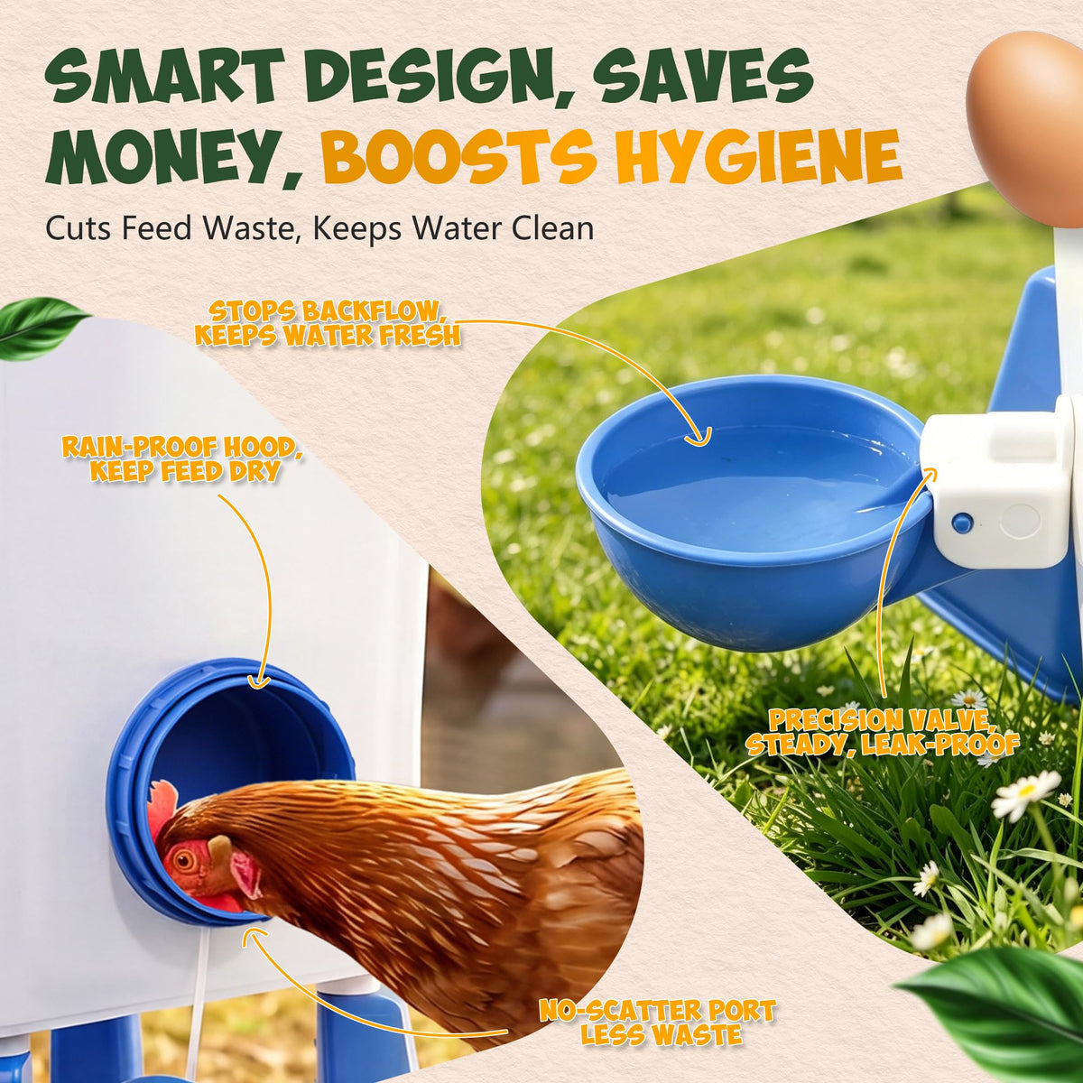 Chicken Feeder and Waterer Set 5 Gallon O402