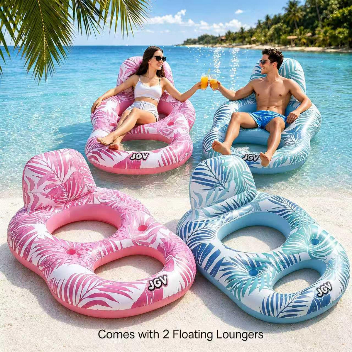 Inflatable Pool Float Chair with Drink Holder X65883