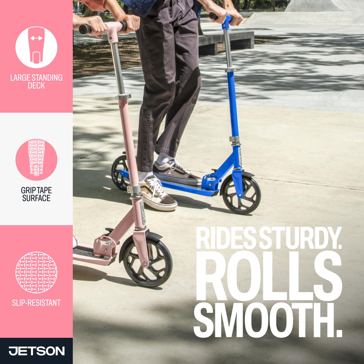 2-Wheel Kick Scooter with Wide Deck and Adjustable Handlebar T2241