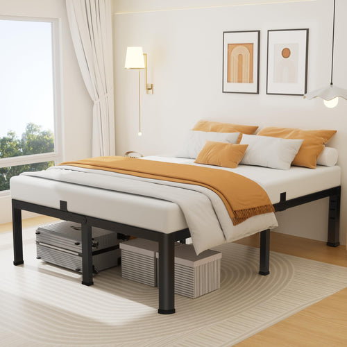 18 Inch Queen Size Metal Platform Bed Frame S3786