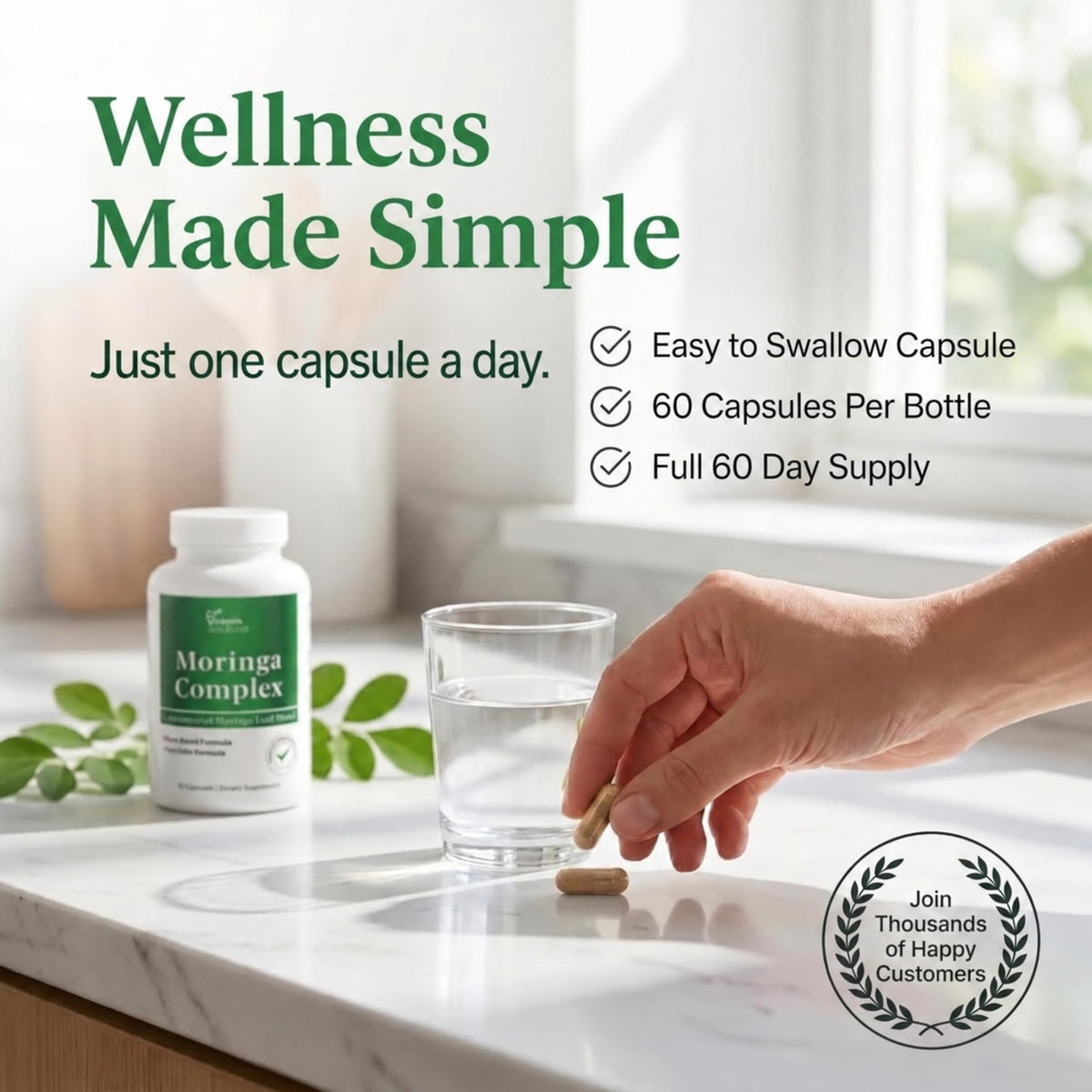 Moringa Oleifera Capsules with 20:1 Leaf Extract S836757
