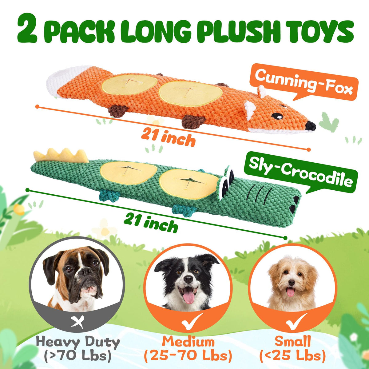 2 Pack No Stuffing Squeaky Dog Toys A154