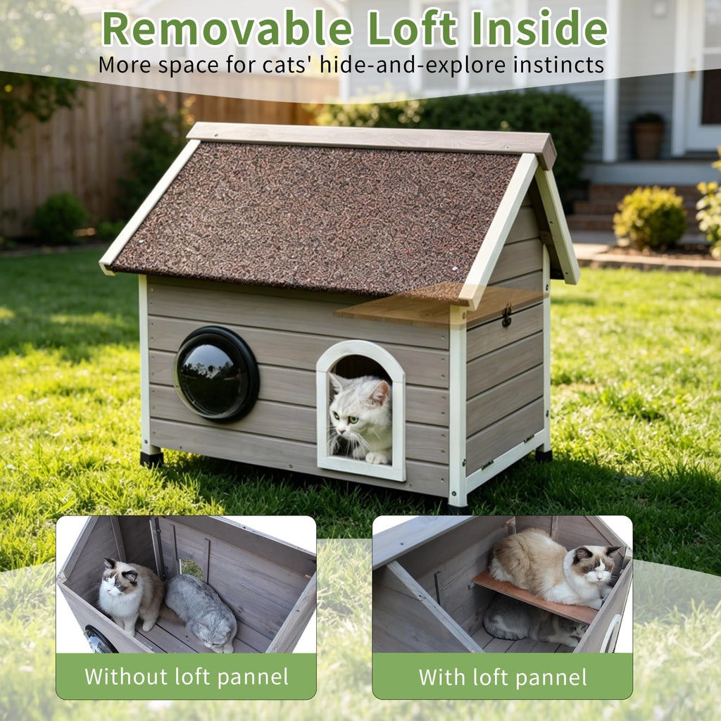 Wooden Elevated Outdoor Cat House H36572