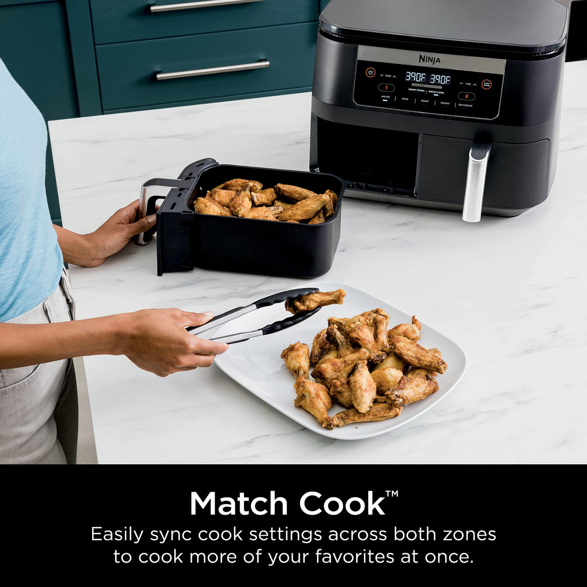 6 Quart 5-in-1 DualZone 2-Basket Air Fryer, Black N522522