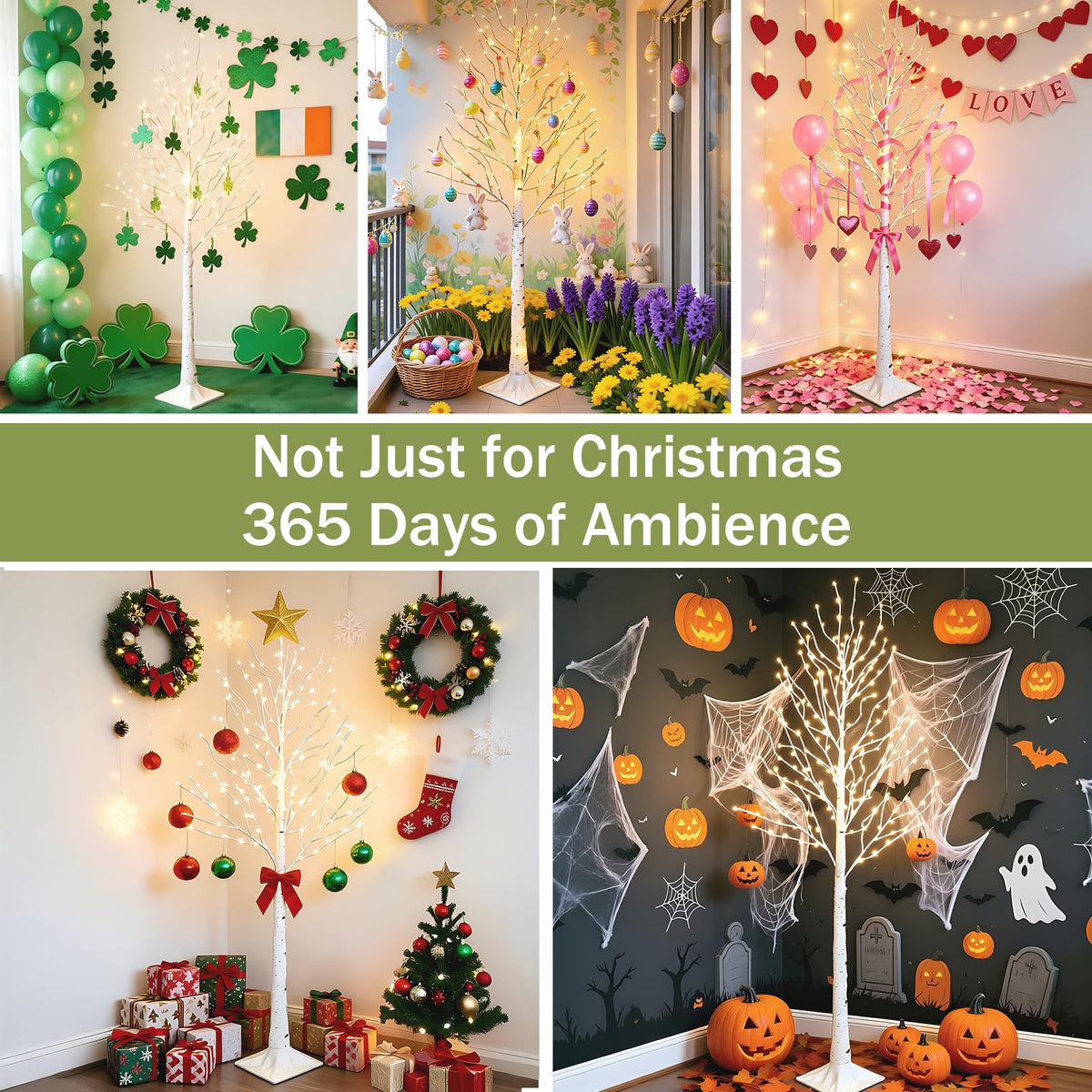 6FT Lighted Birch Tree with 260 LED and Timer B3144