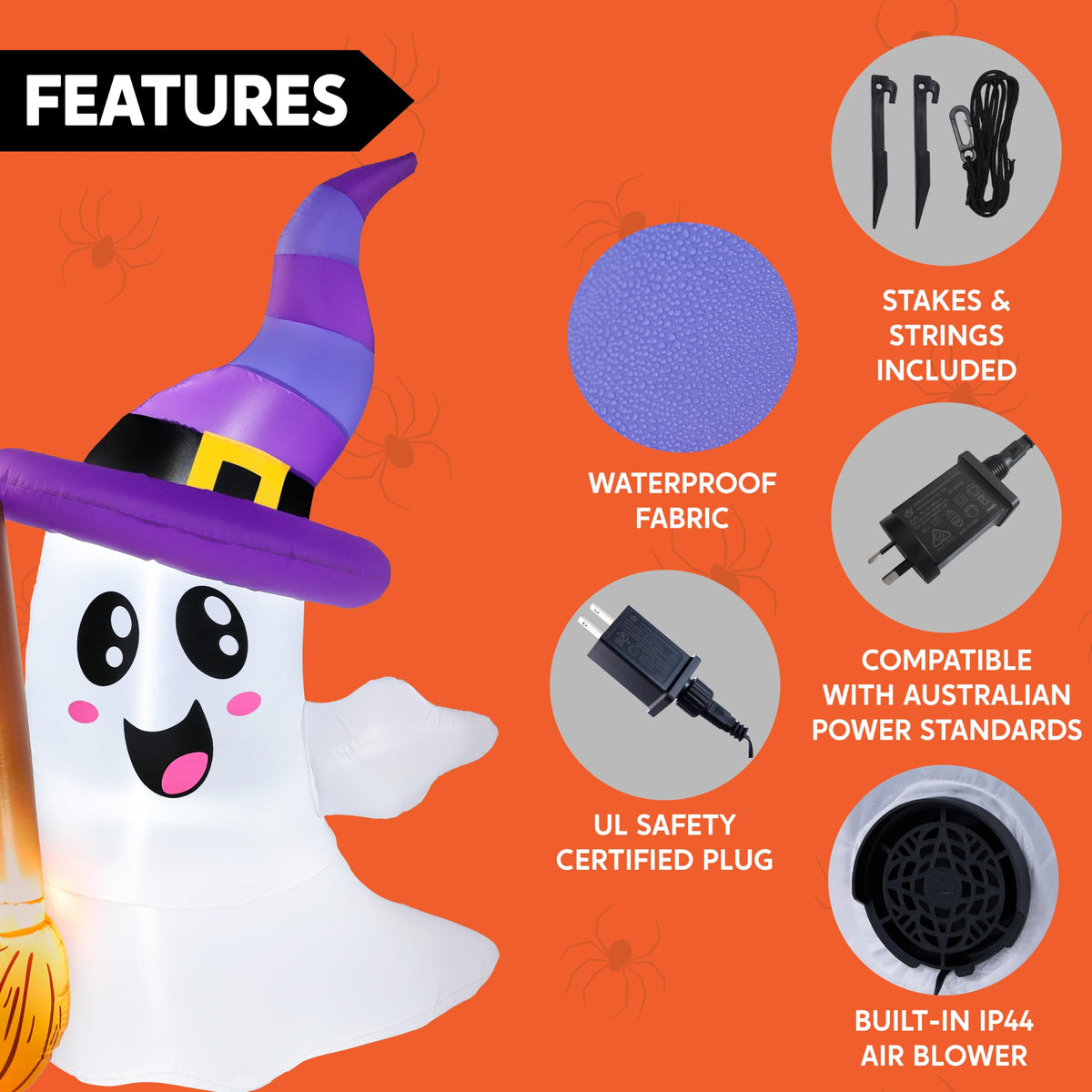 Halloween Inflatables Ghost Outdoor Decorations with LED L448
