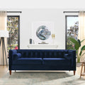 Navy Blue Velvet Tufted Sofa P22180