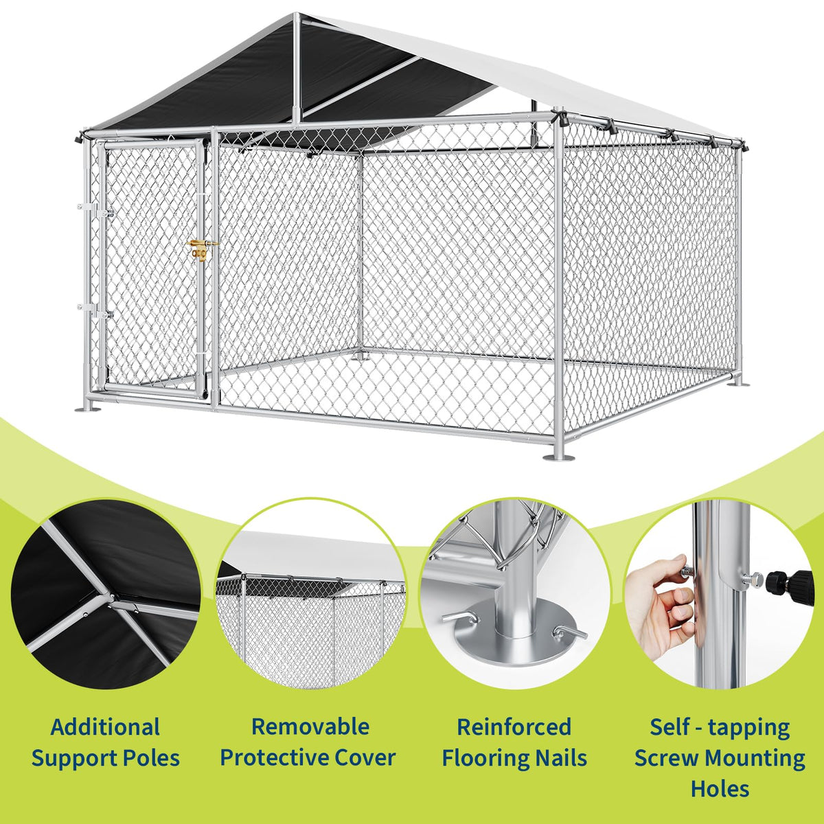 Large Outdoor Dog Kennel with Roof J380