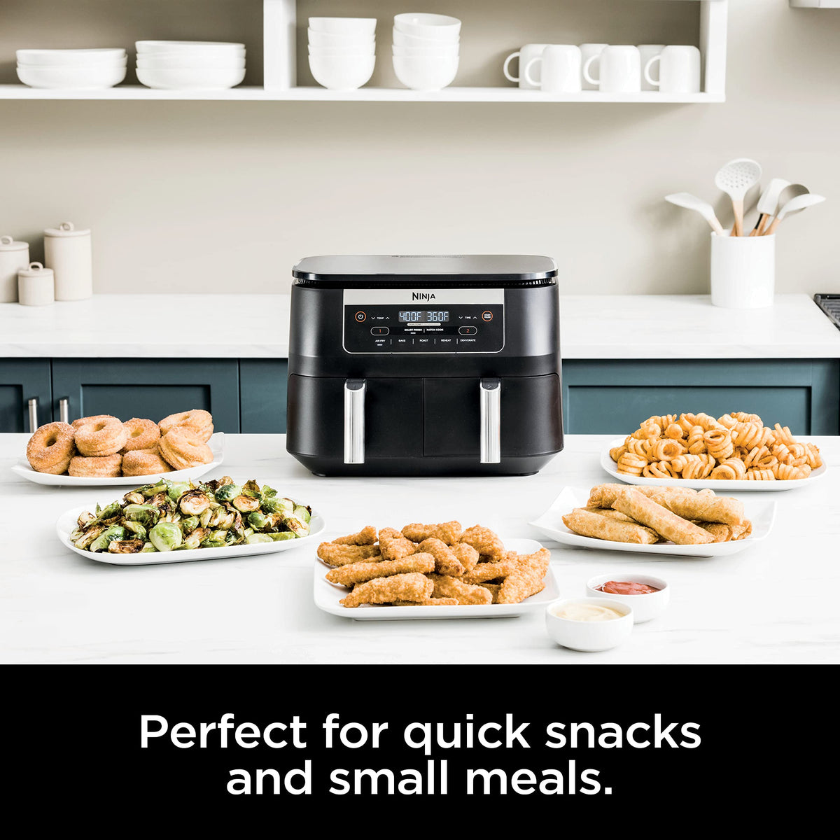 6 Quart 5-in-1 DualZone 2-Basket Air Fryer, Black N522522