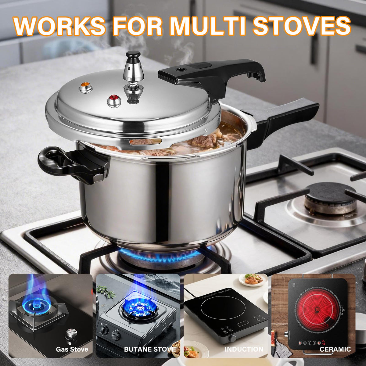 4.2 Quart Aluminum Stovetop Pressure Cooker X26081