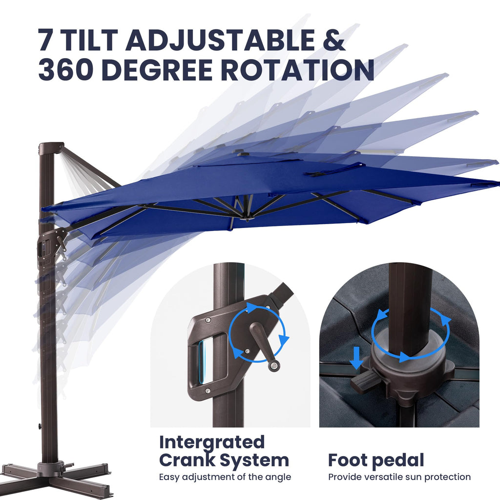 9' X 12' Rectangular Cantilever Patio Umbrella M792