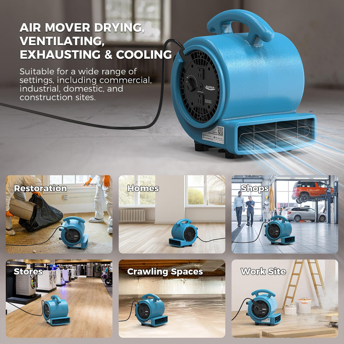 1000 CFM 3 Speed Air Mover Floor Fan R671
