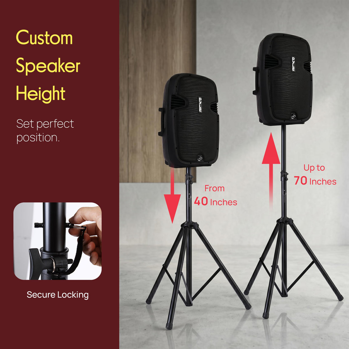 Black Dual Speaker Stand Kit with Storage Bag Q61781
