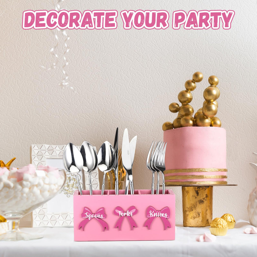 Pink Wood Utensil Holder Y475