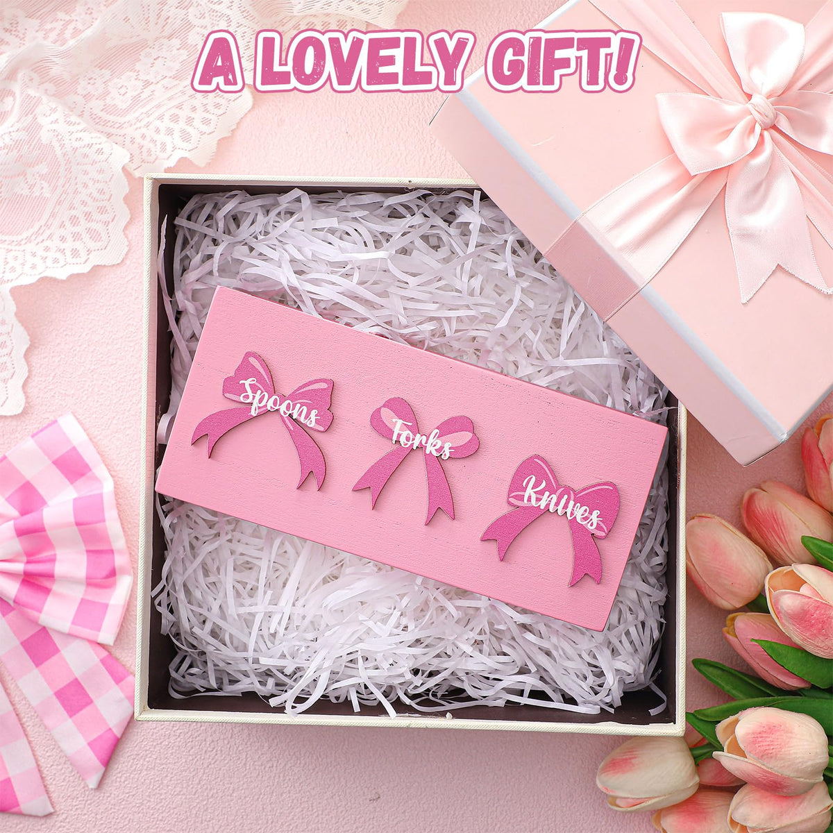 Pink Wood Utensil Holder Y475