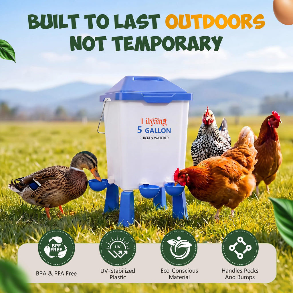 Chicken Feeder and Waterer Set 5 Gallon O402
