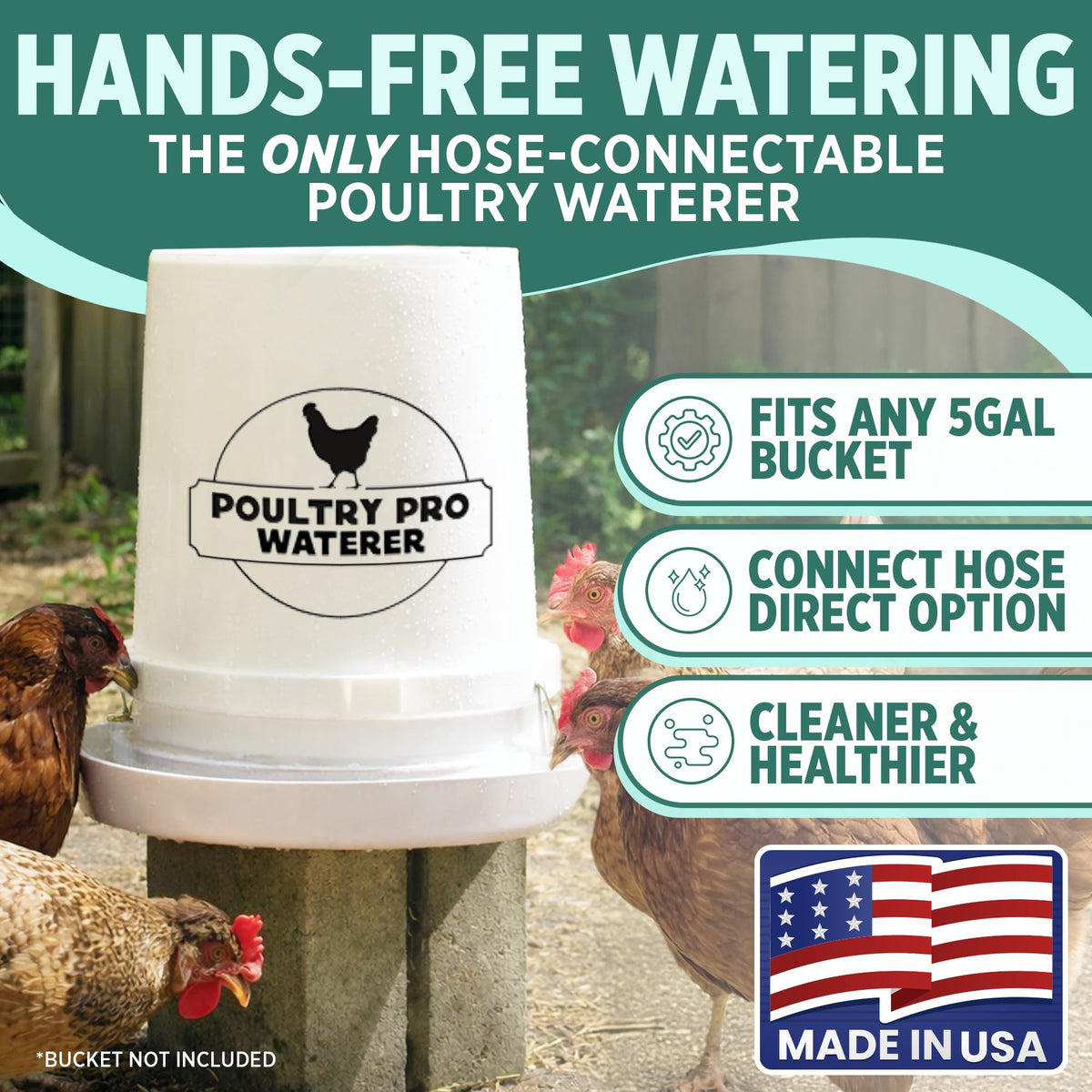 Chicken Waterer for 5 Gallon Bucket B384