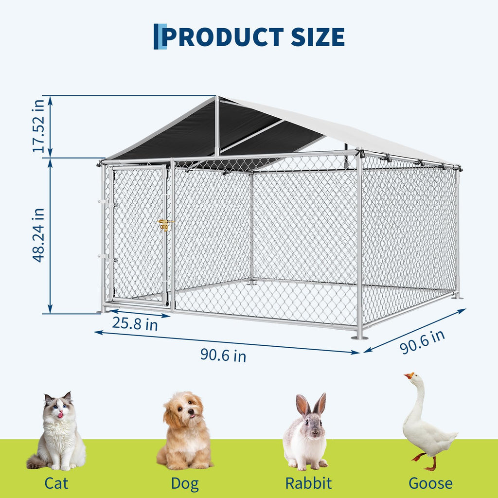 Large Outdoor Dog Kennel with Roof J380