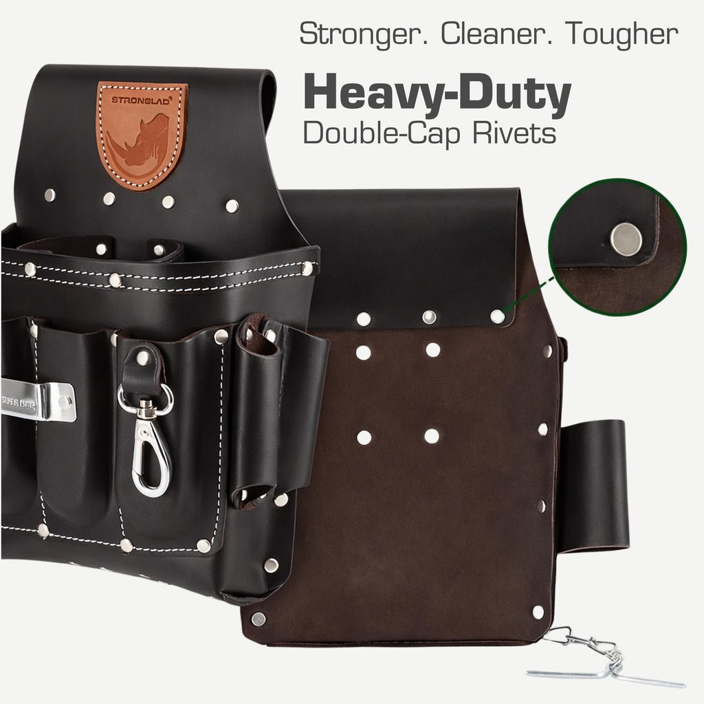 13-Pocket Top-Grain Leather Electricians Tool Belt P384263