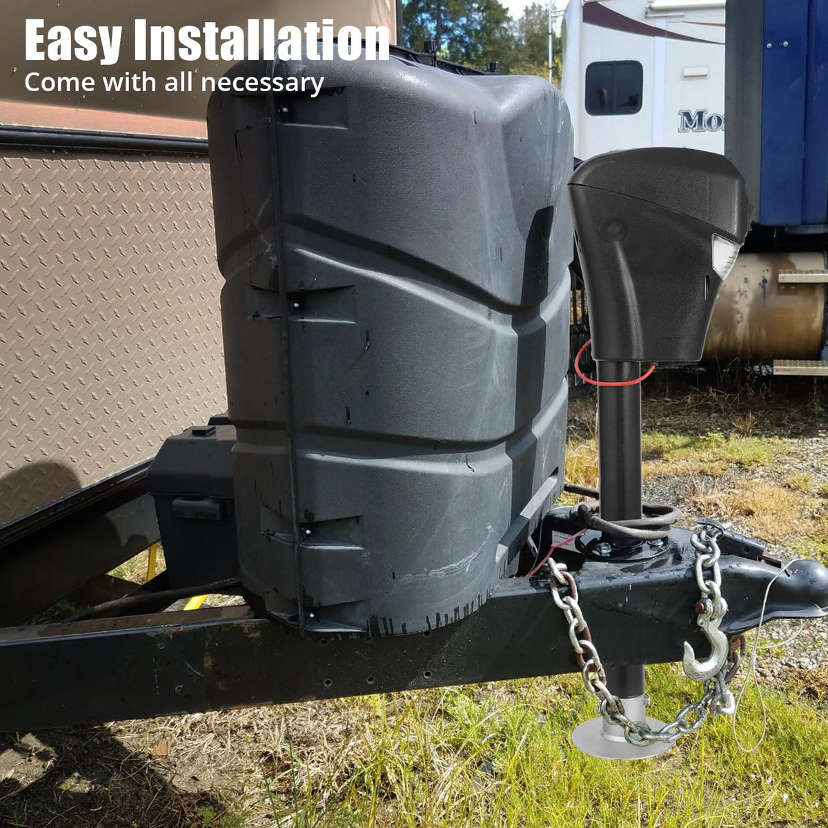 3500lbs Electric Trailer Jack with Front LED, 18" Lift A669